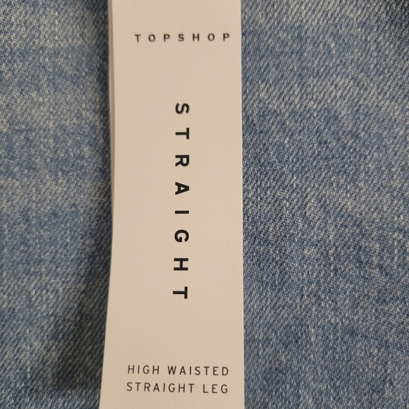 Nordstrom TopShop High Waist Straight Leg Jeans Size 12 - Picture 3 of 5